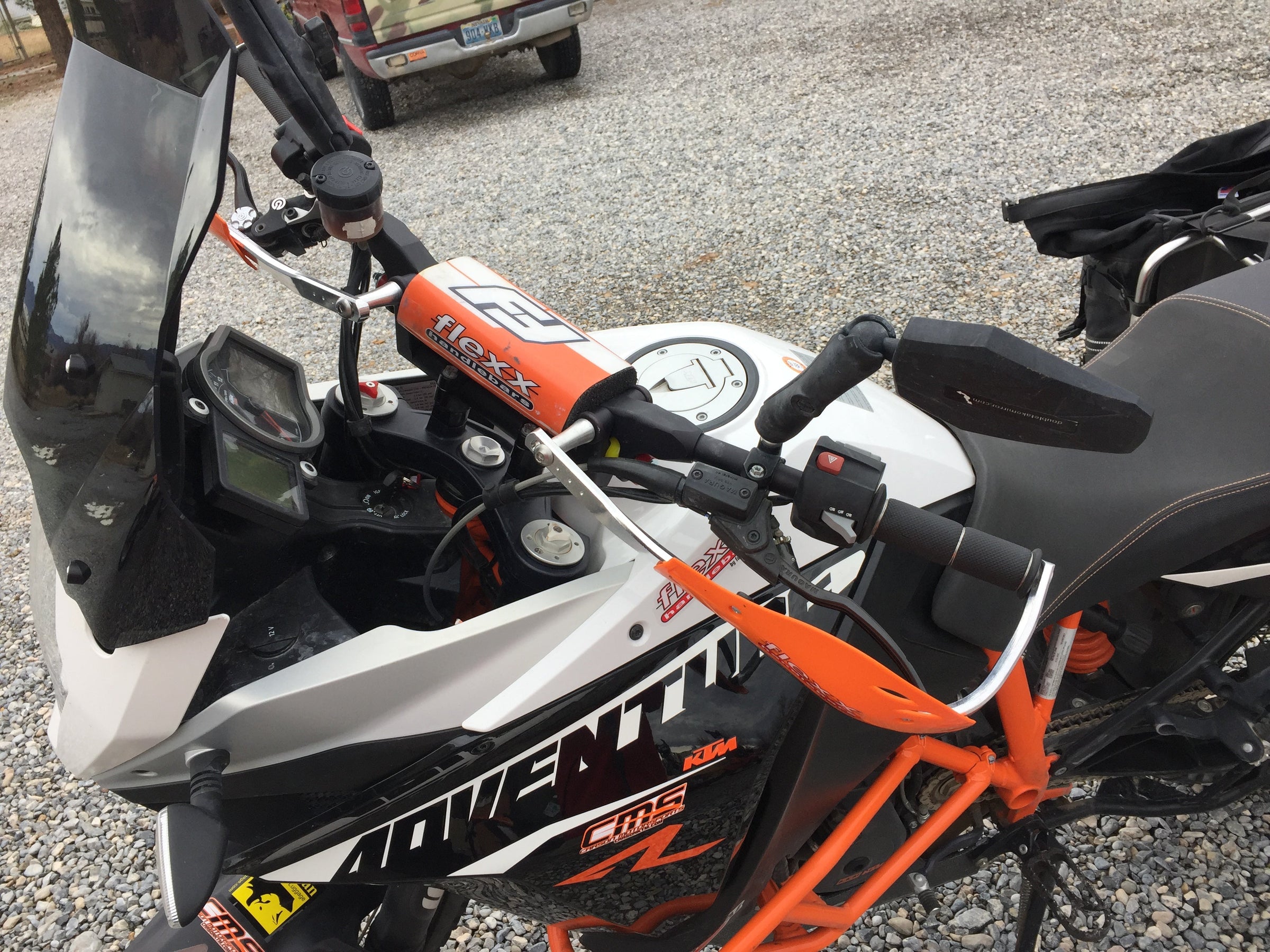 KTM Adventure bike with vibration reducing handlebars
